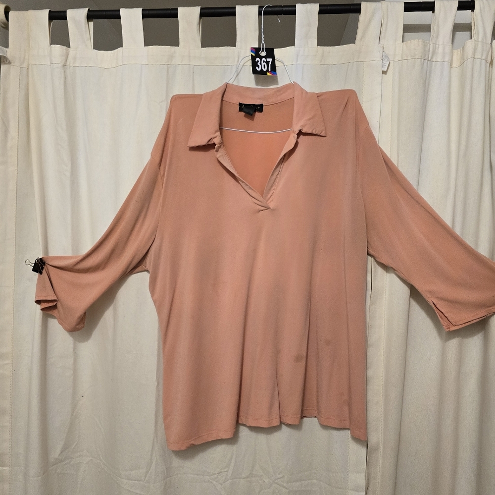 #367 Ashley stewart pink pullover top